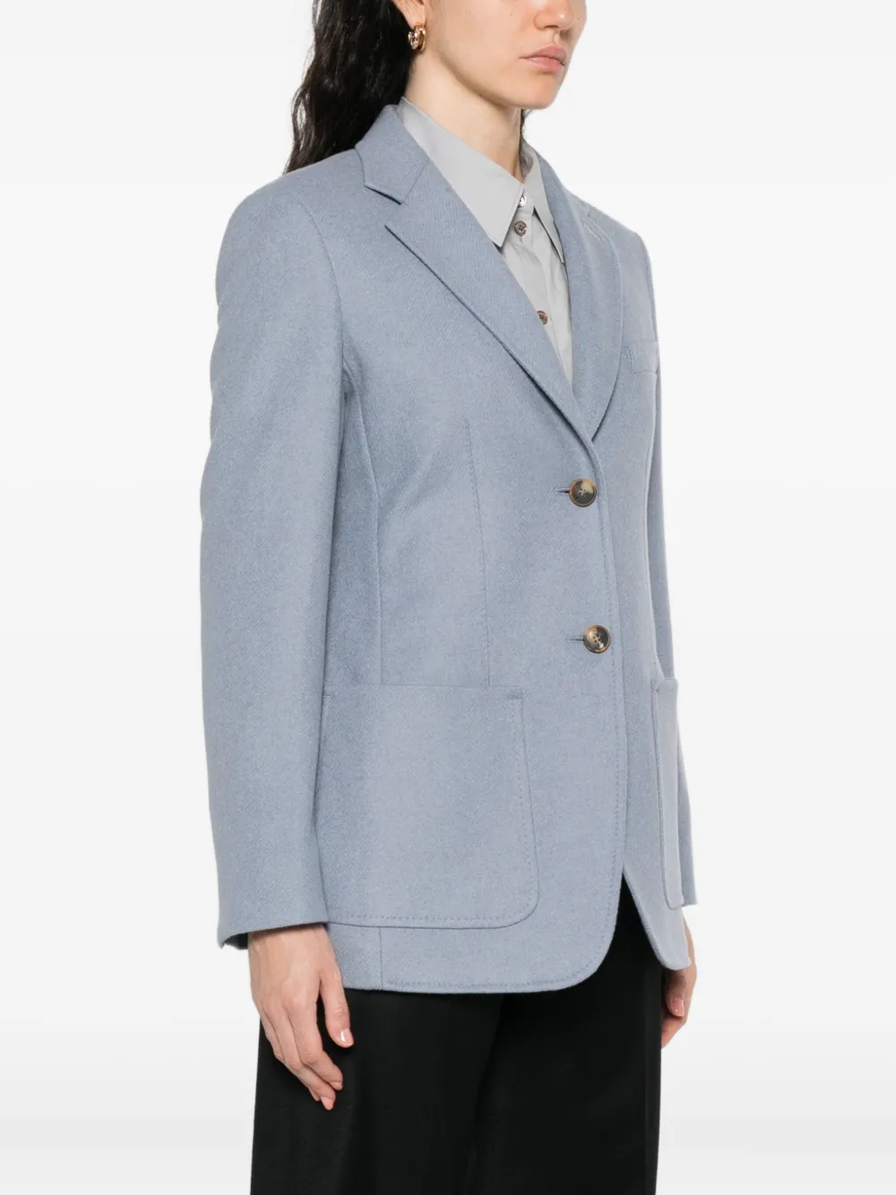 Max Mara Blazer met enkele rij knopen Blauw