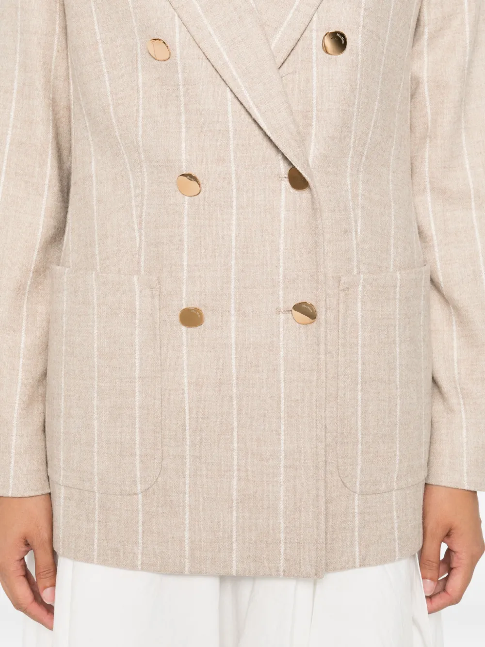 Max Mara Blazer met dubbele rij knopen Beige