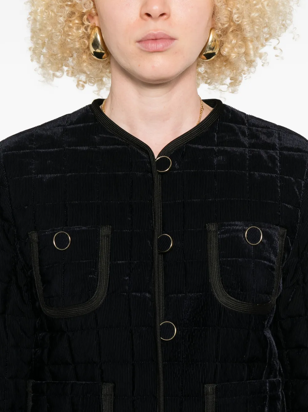 Forte Forte Quilted Patch-pockets Jacket In Black