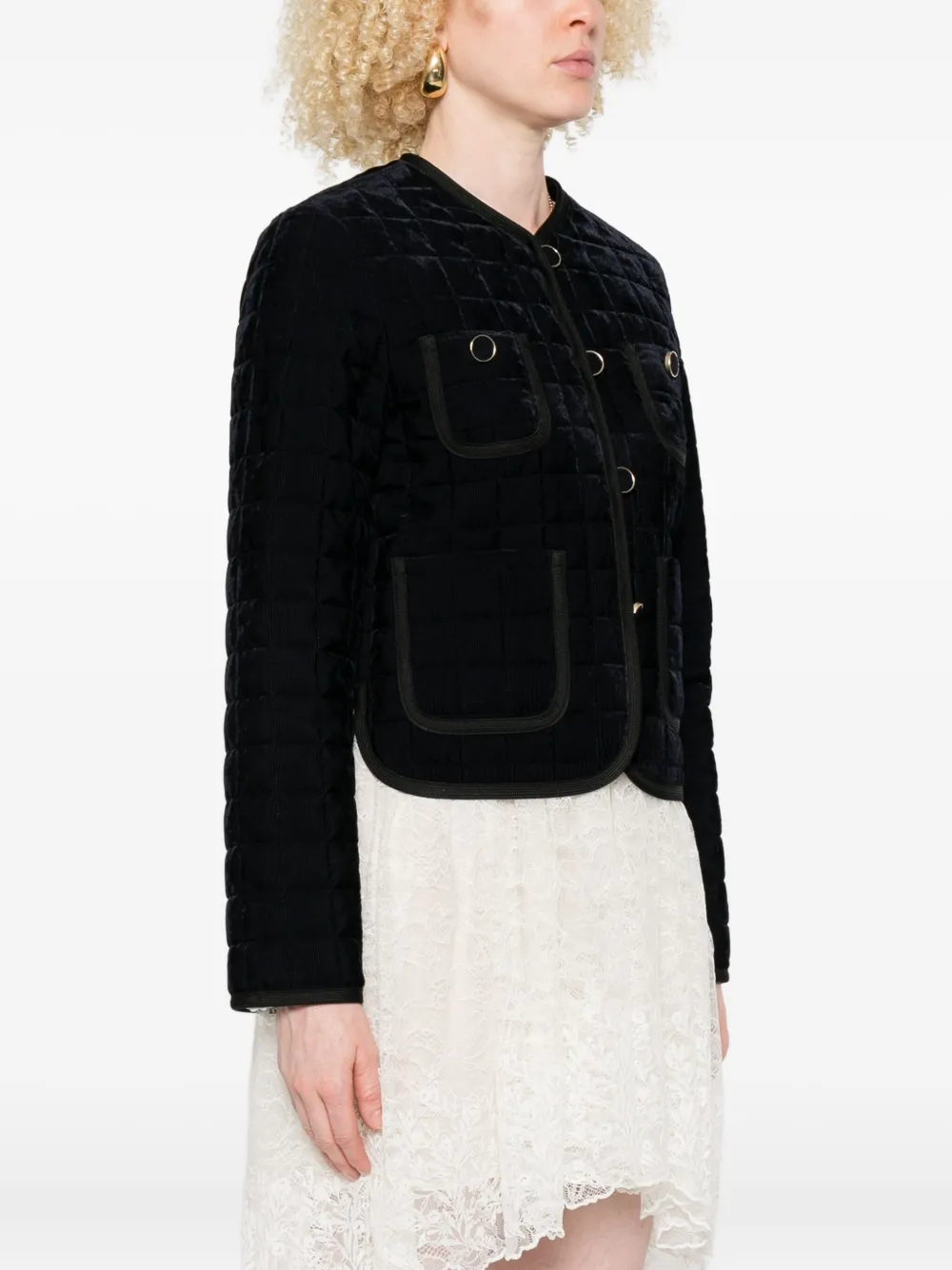 Forte quilted patch-pockets jacket Blauw