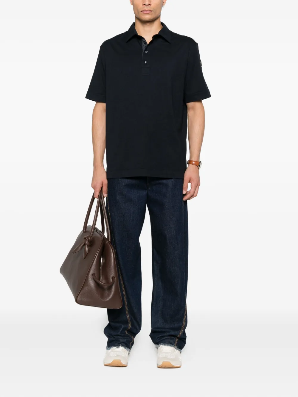 Moncler Poloshirt met logopatch - Blauw