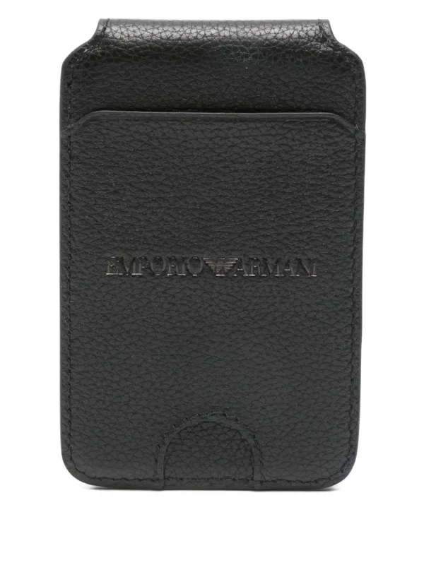 Emporio Armani Leather Card Holder in Black