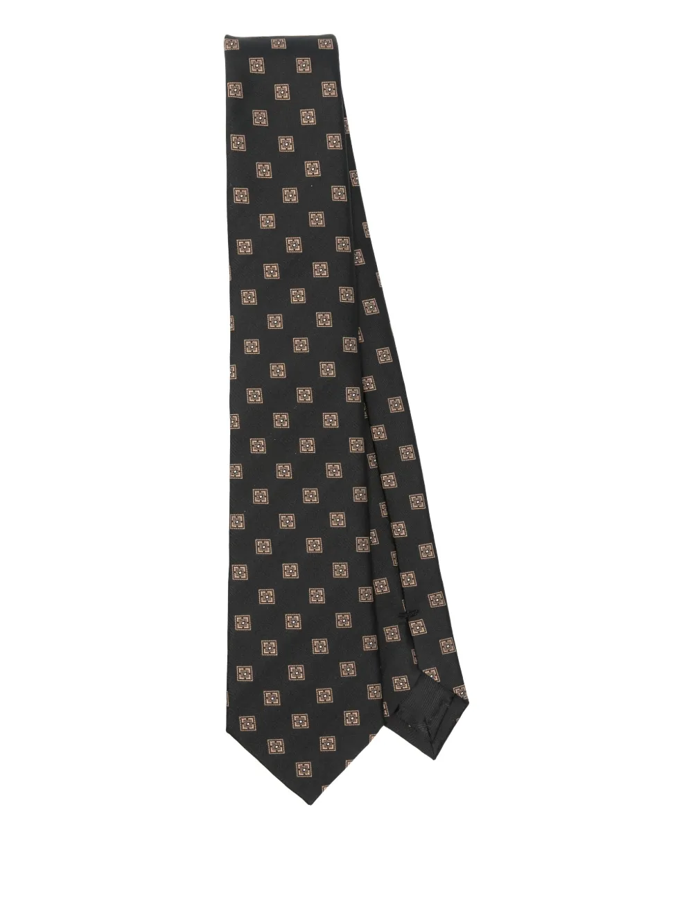 Emporio Armani pattern-jacquard silk tie Zwart