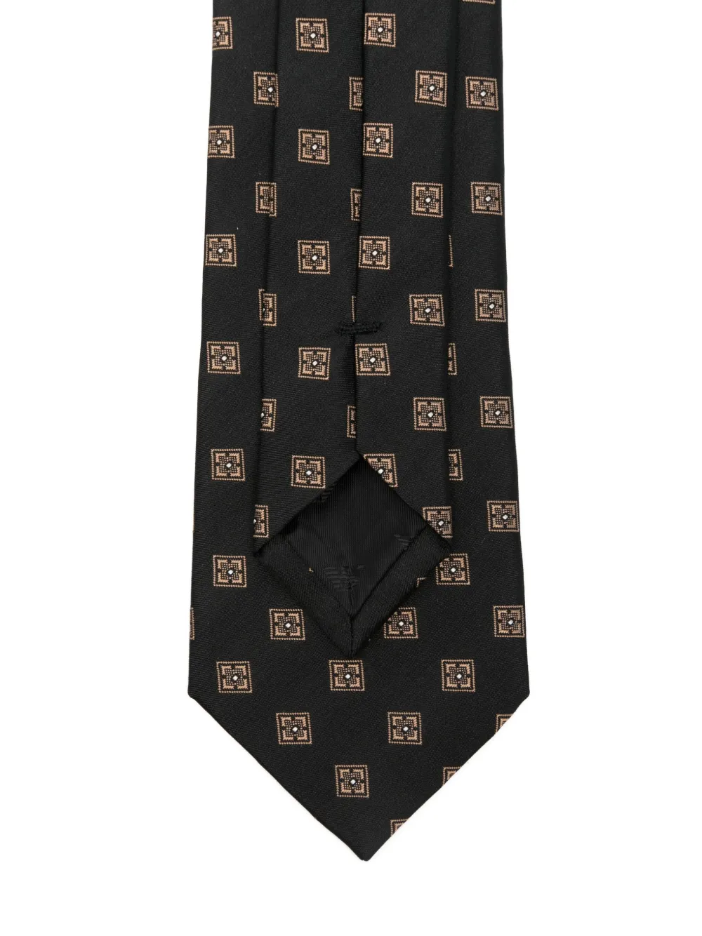Emporio Armani pattern-jacquard silk tie Zwart