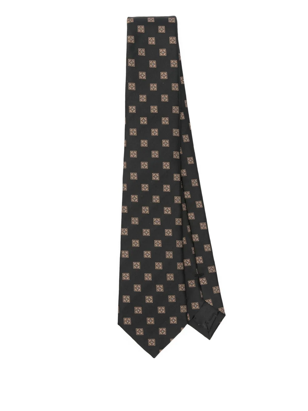 Emporio Armani pattern-jacquard silk tie Zwart