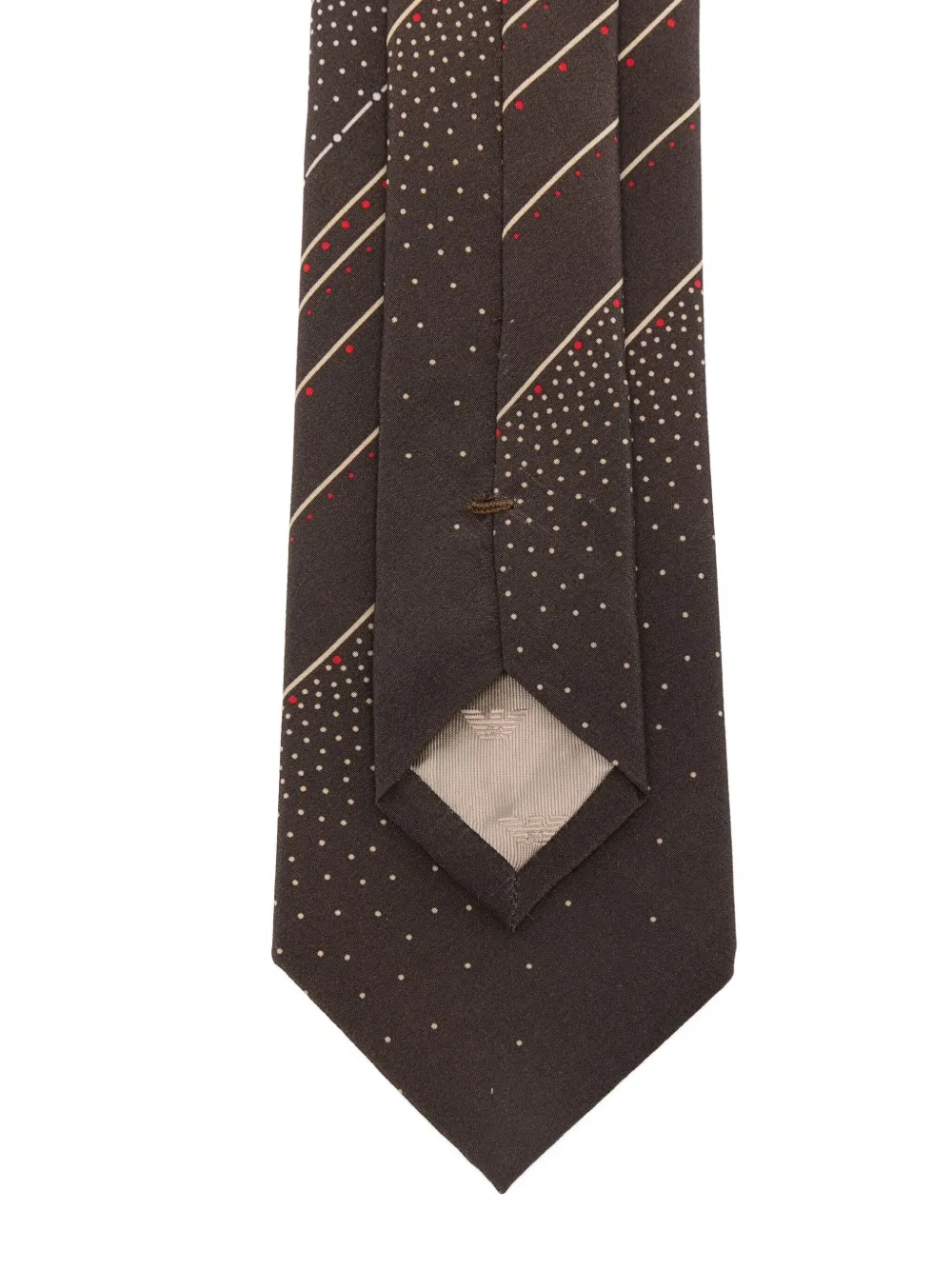 Emporio Armani stripe-pattern dotted silk tie Bruin