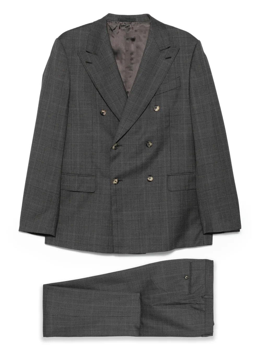 double-breasted checked suit