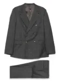 Caruso double-breasted checked suit - Grey