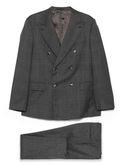 Caruso double-breasted checked suit