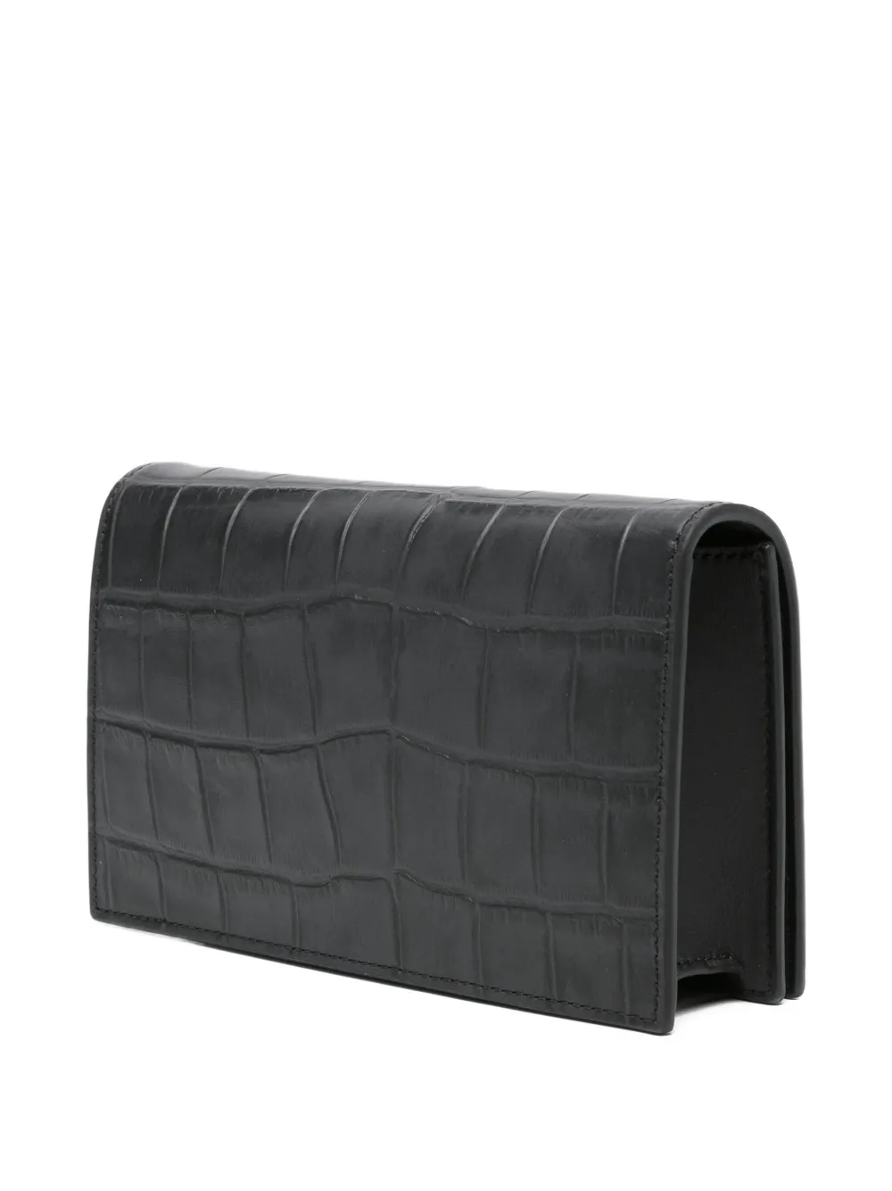 Emporio Armani crocodile-embossed leather clutch Zwart
