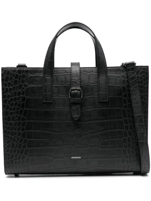 Emporio Armani sac cabas à effet peau de crocodile