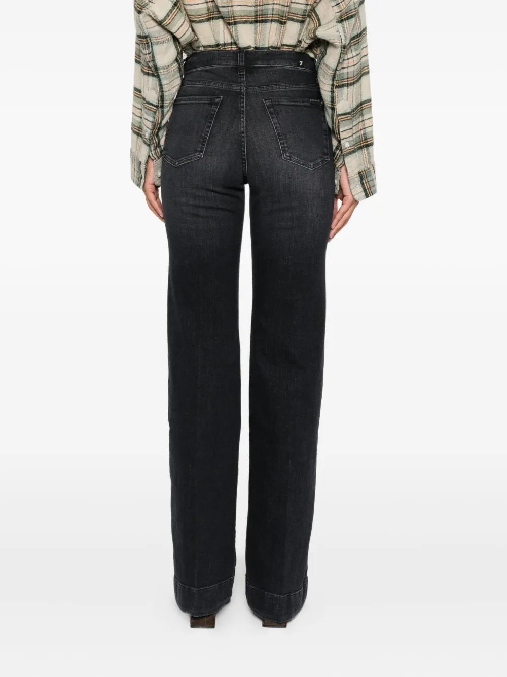 7 For All Mankind Flared Jeans In Black