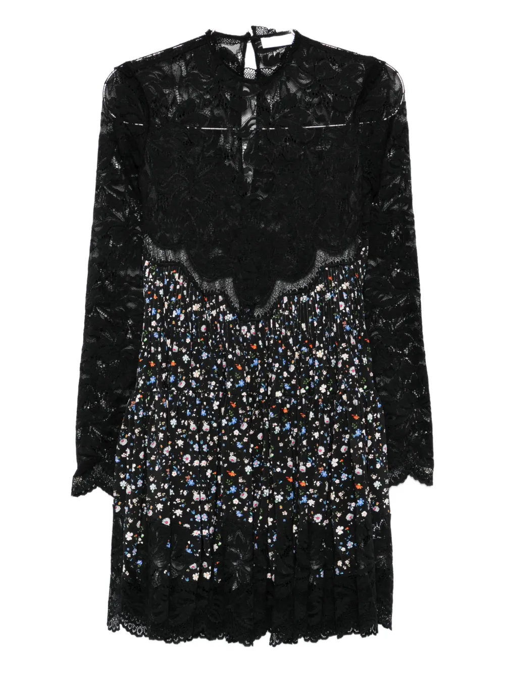 Rabanne Lace Floral Dress Keyhole Back In Black
