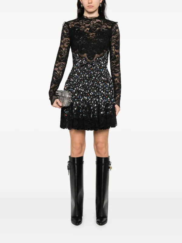 Rabanne Floral Lace Dress Black - FR 38