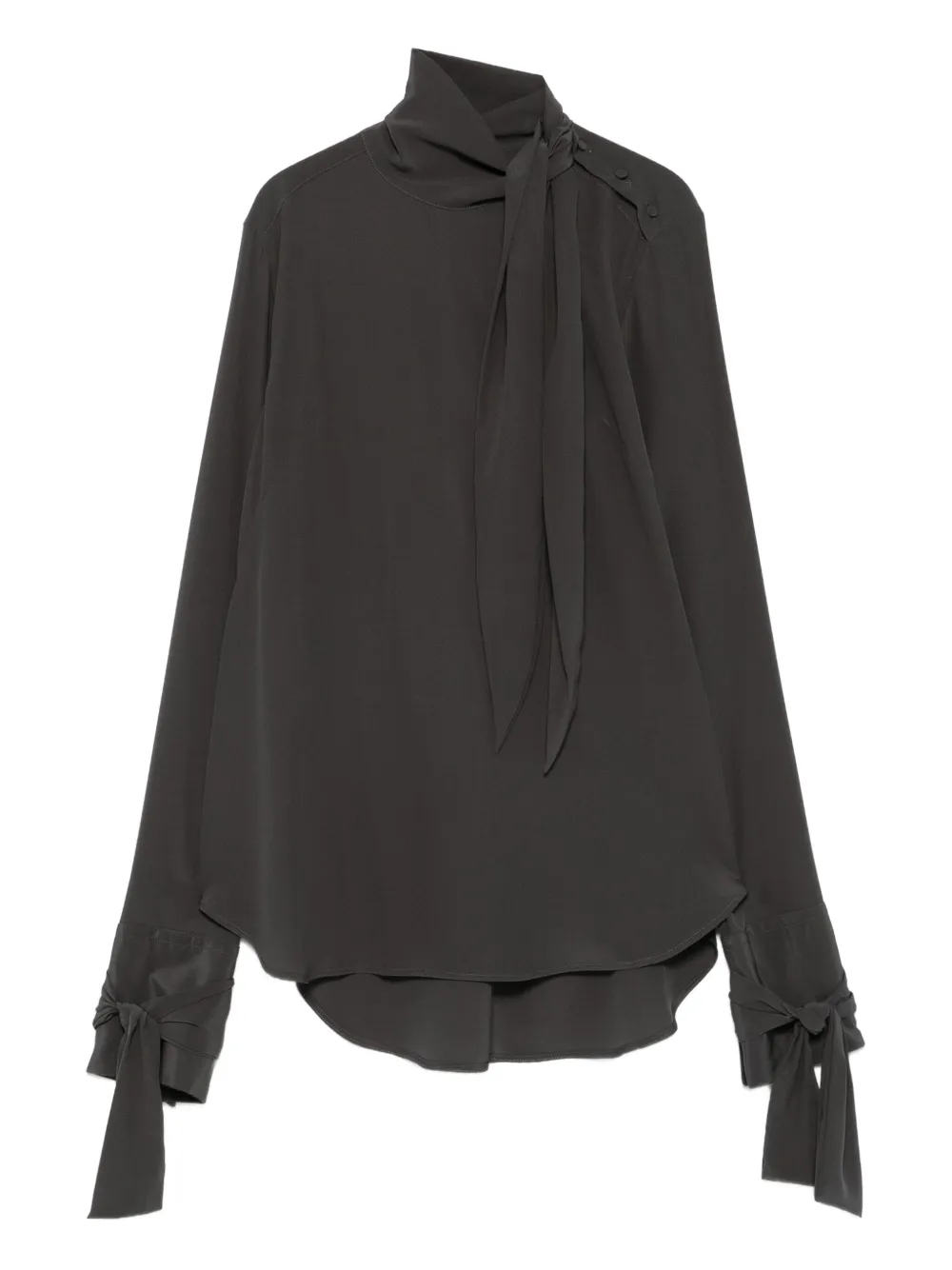Ermanno Scervino tie-neck silk top Groen
