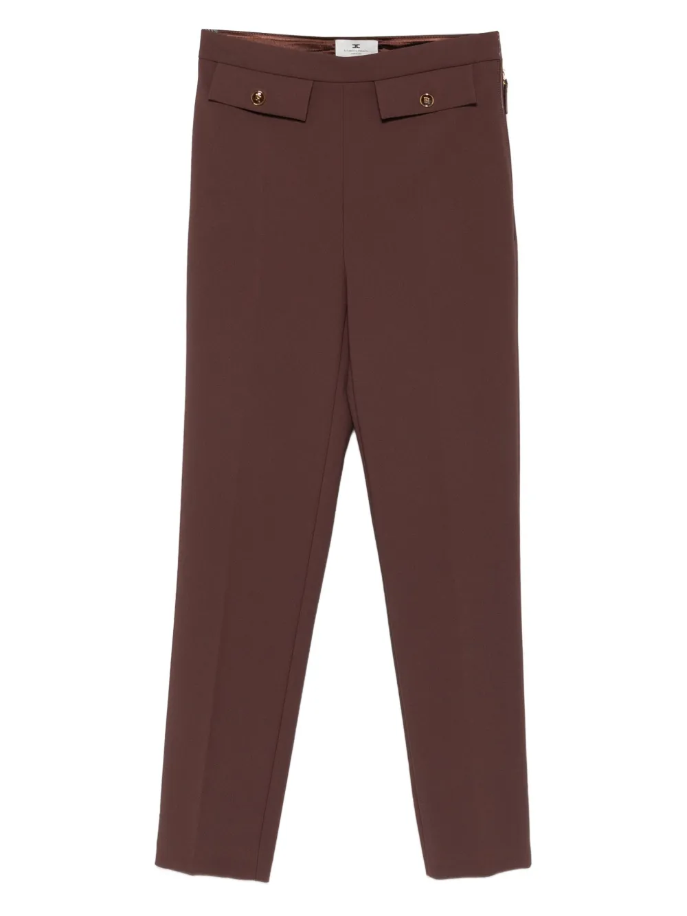 Elisabetta Franchi Broek met knoopdetails Bruin