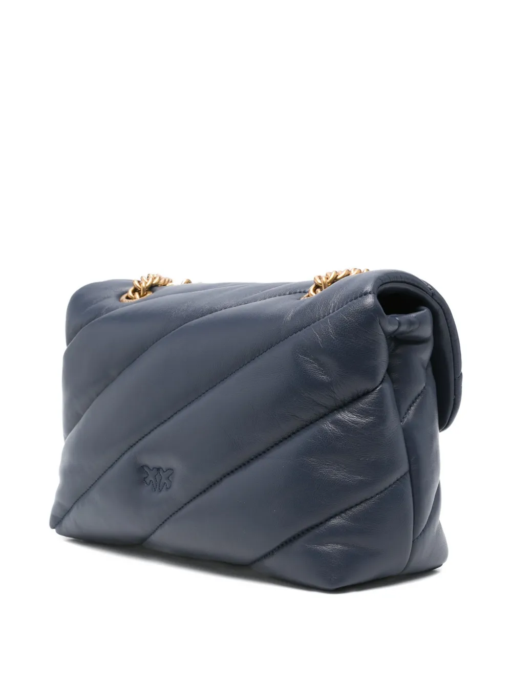 PINKO Classic Love Bag Puff Maxi Quilt bird-embellished shoulder bag Blauw