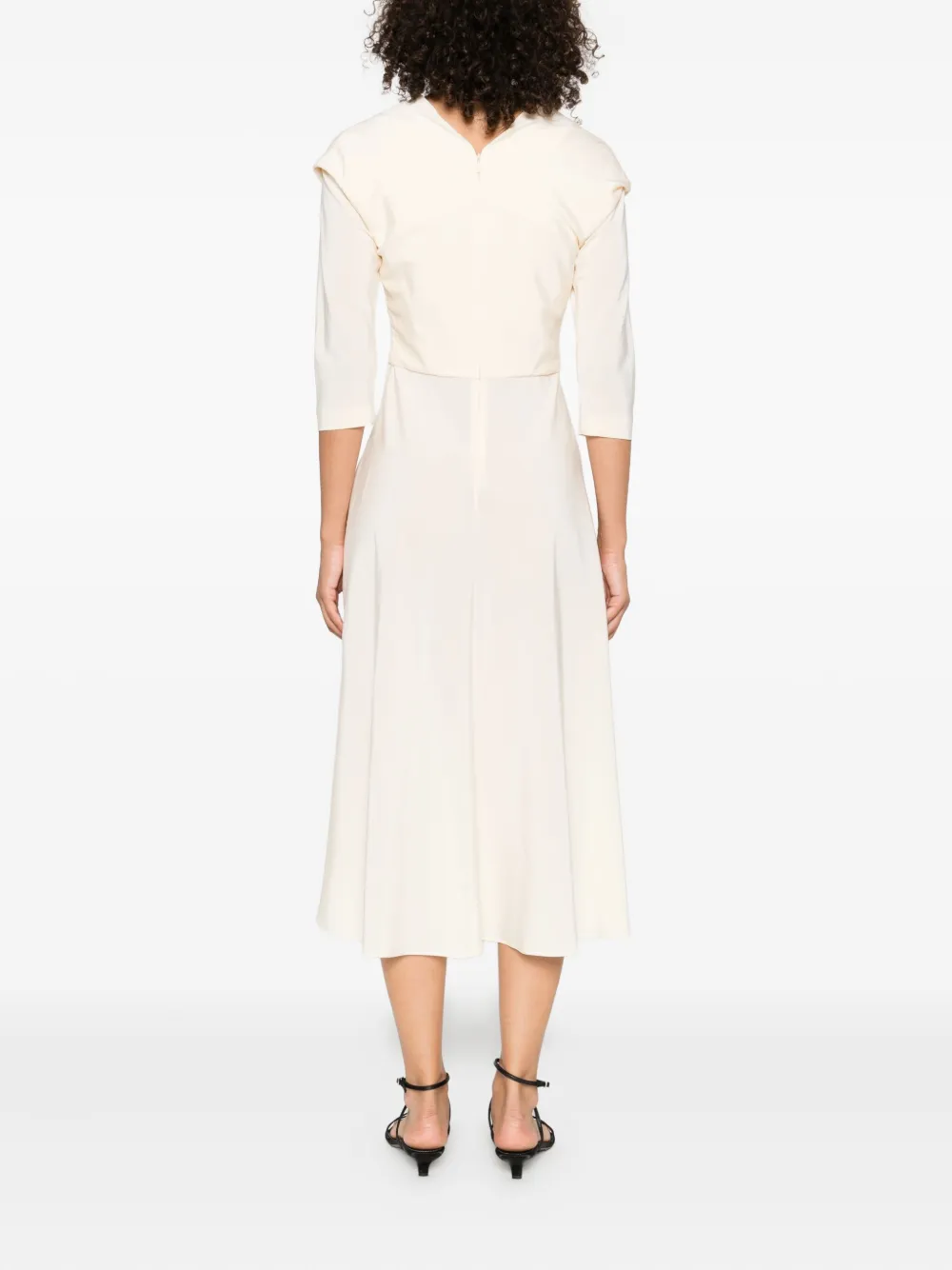 Alberta Ferretti Stretch-silk Midi Dress In Multi