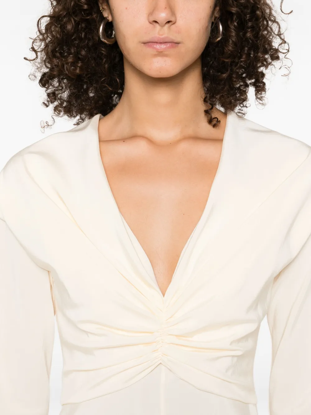 Alberta Ferretti Stretch-silk Midi Dress In Multi