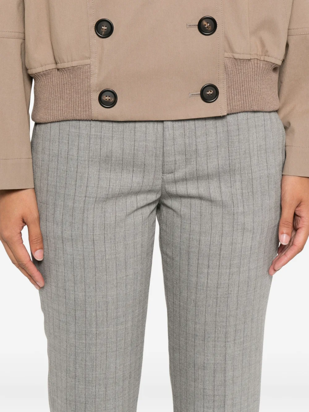 TWINSET Oval broek met T-logo Grijs