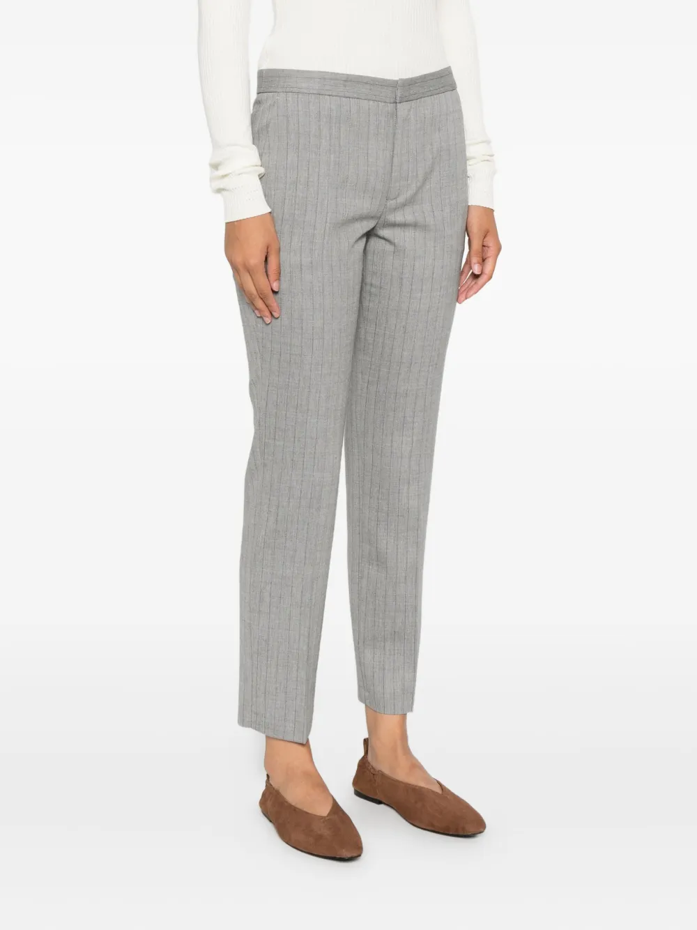 TWINSET Oval broek met T-logo Grijs