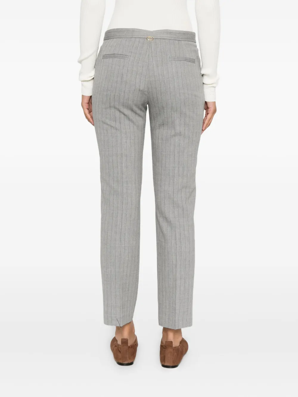 TWINSET Oval broek met T-logo Grijs