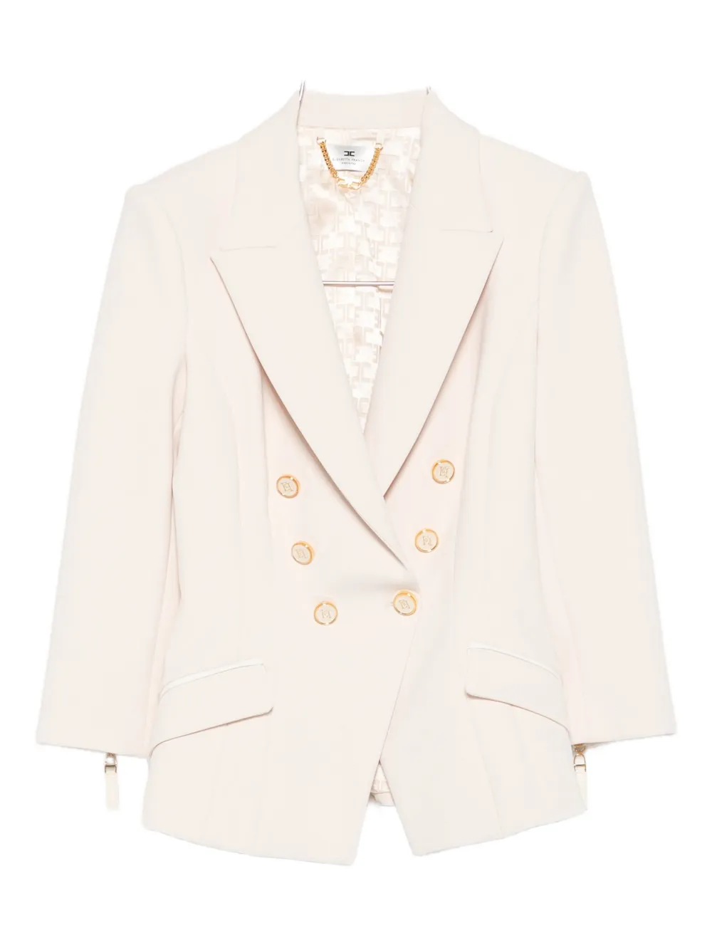 Elisabetta Franchi Double-breasted Blazer In Neutral