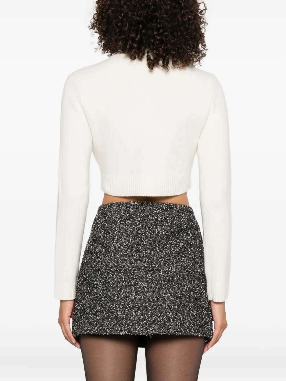 Self-portrait Button-embellished Cardigan In Neutral