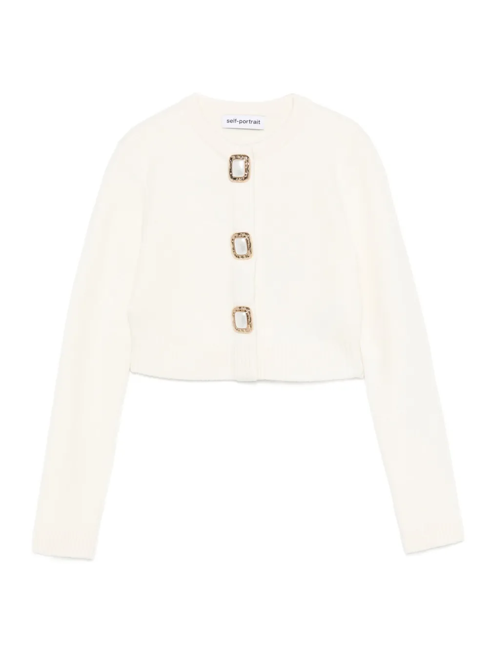 Self-Portrait Vest verfraaid met knopen Beige
