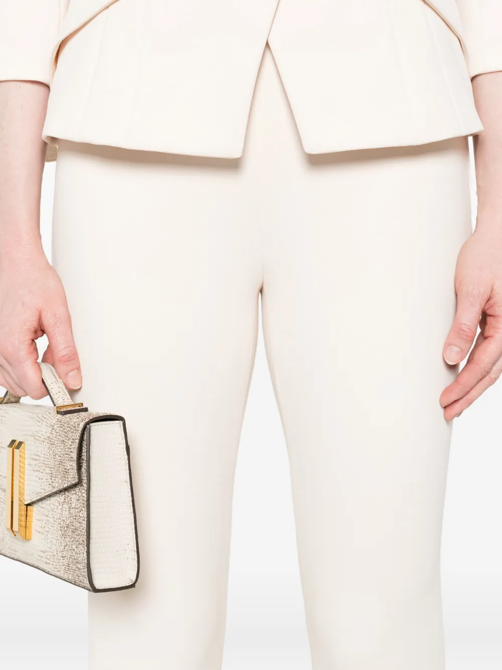 Elisabetta Franchi Broek met knoopdetails Beige