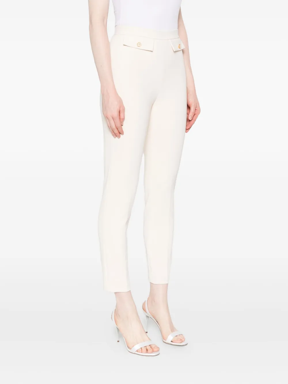 Elisabetta Franchi Broek met knoopdetails Beige