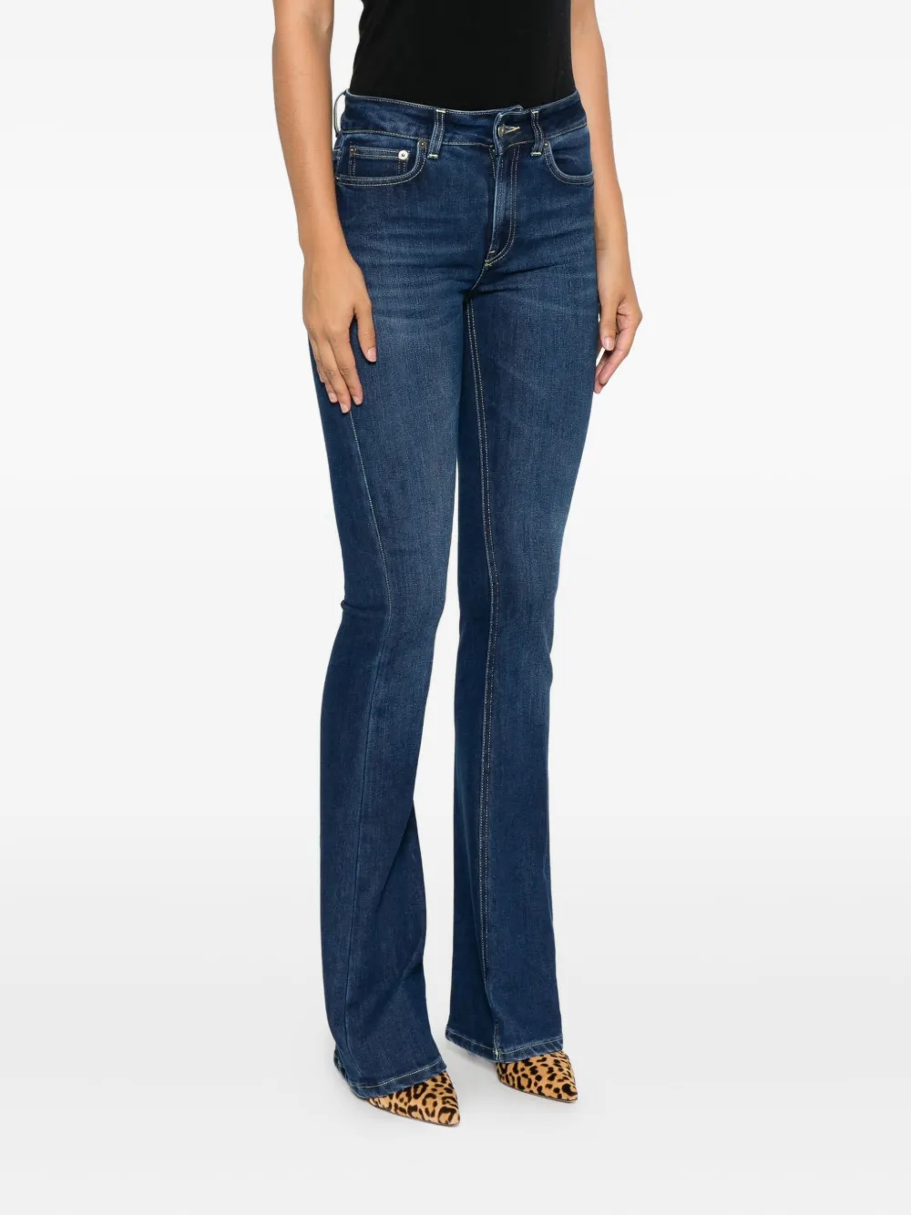 Dondup Five-pocket Flared Jeans In Blue