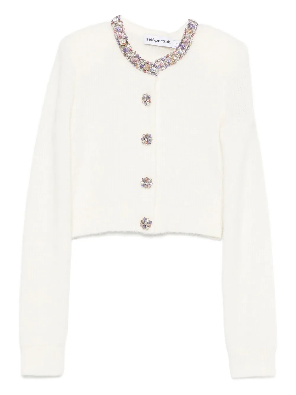 Self-Portrait Vest verfraaid met knopen Beige