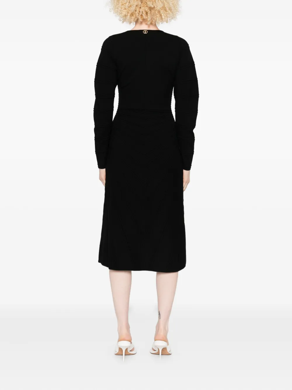 TWINSET Midi-jurk met V-hals Zwart