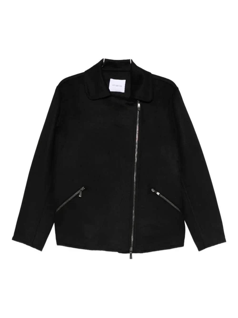 Malo Cashmere Biker Jacket In Black