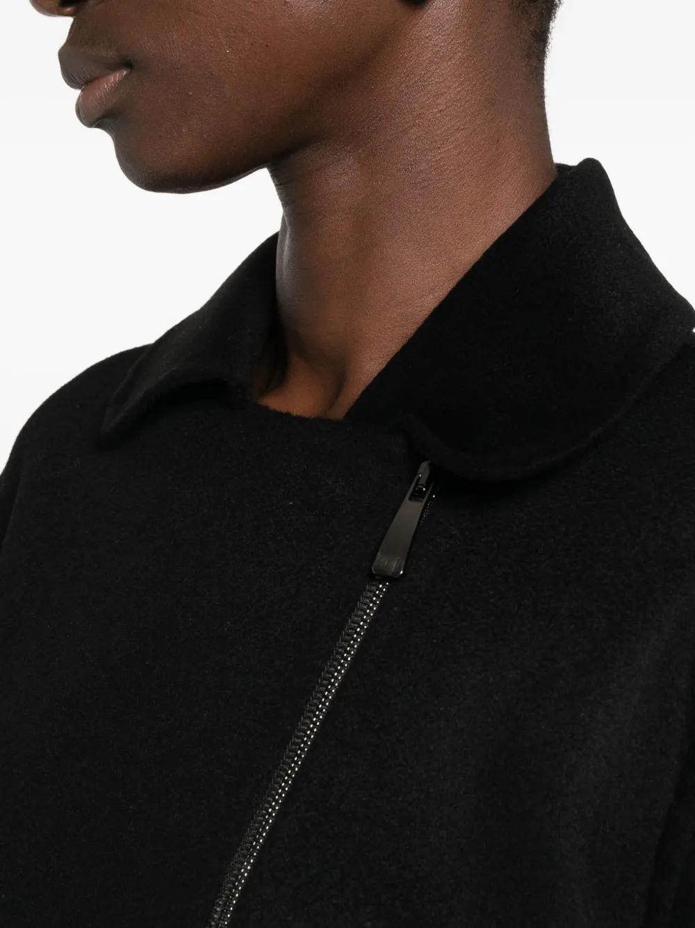 Malo Cashmere Biker Jacket In Black