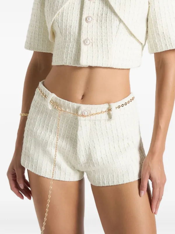 Manière De Voir Short Elina In De Tweed Com Cinto | Branco