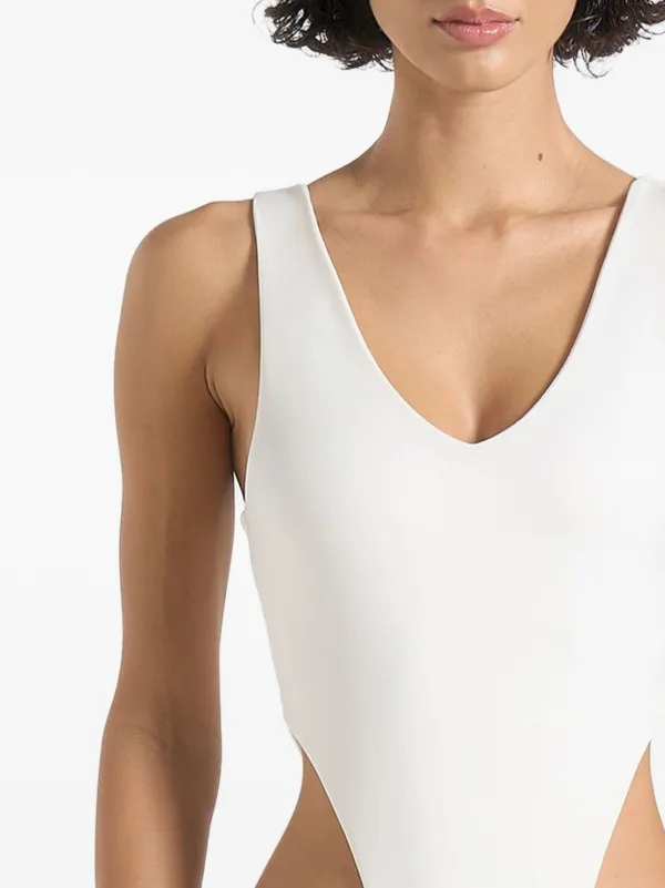 Manière De Voir Noa Vネック ボディスーツ | ホワイト | FARFETCH JP
