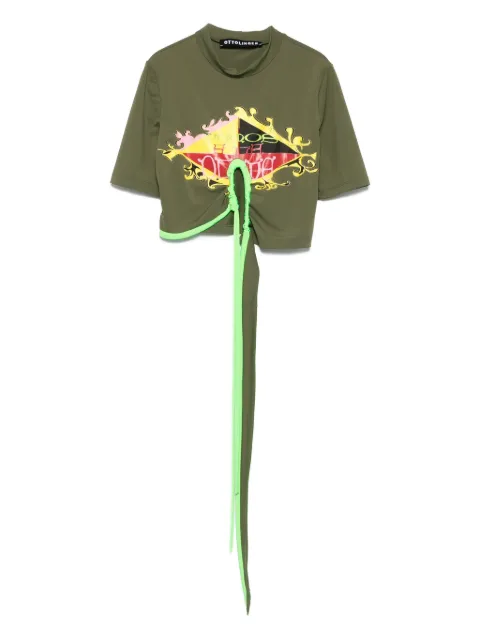 Ottolinger graphic-print tie-front T-shirt