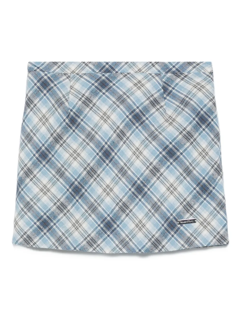 Heritage plaid bias-cut mini skirt