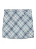 House of Sunny Heritage plaid bias-cut mini skirt - Blue