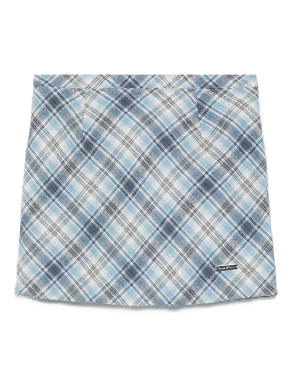 House of Sunny Heritage plaid bias-cut mini skirt