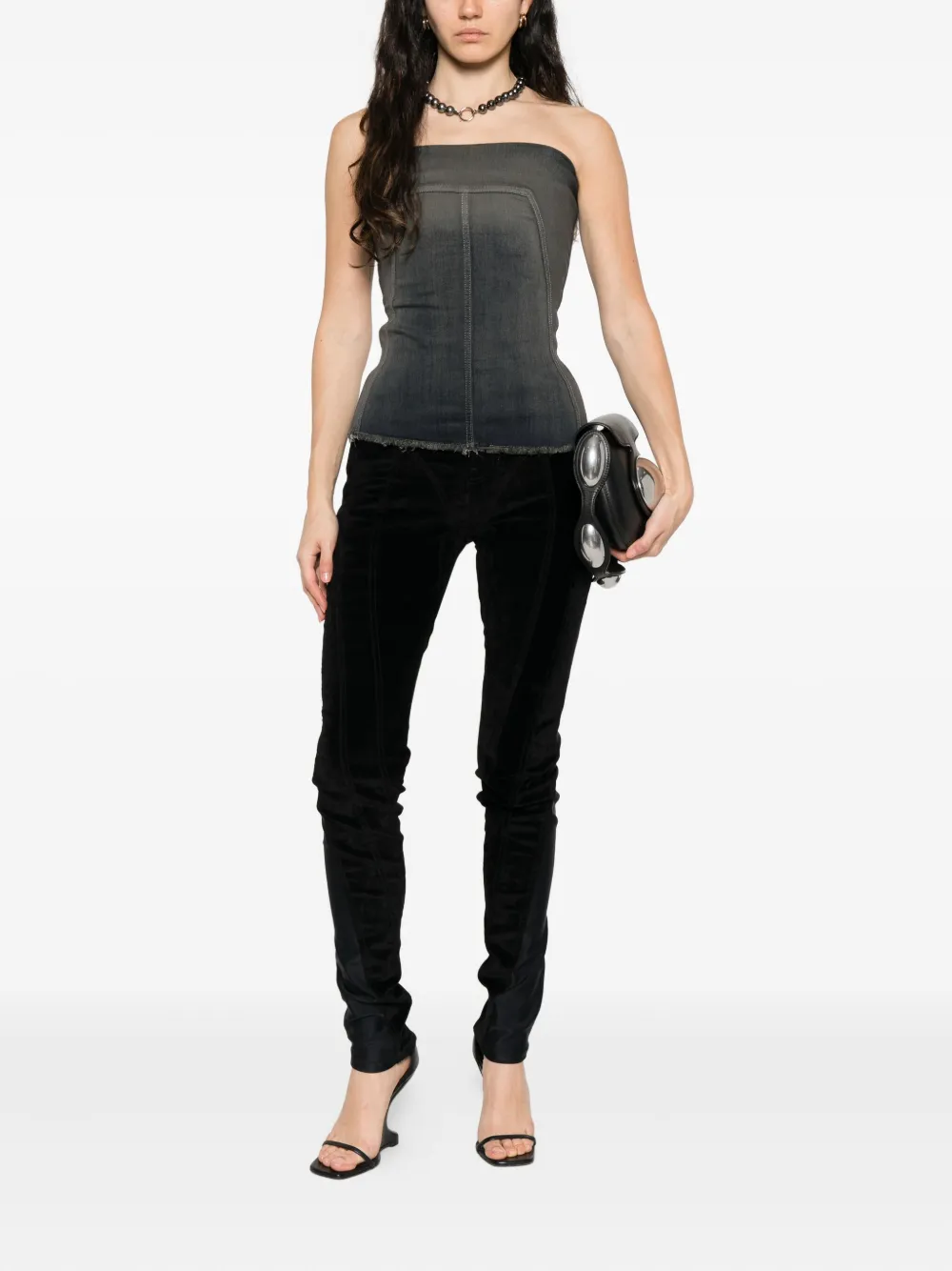 Mugler Fluwelen broek - Zwart