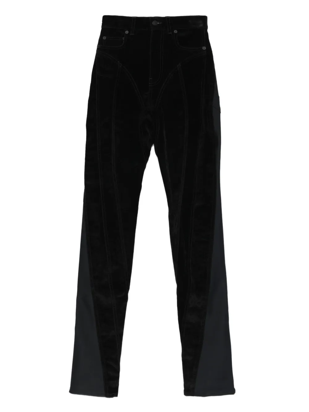 velvet panel trousers