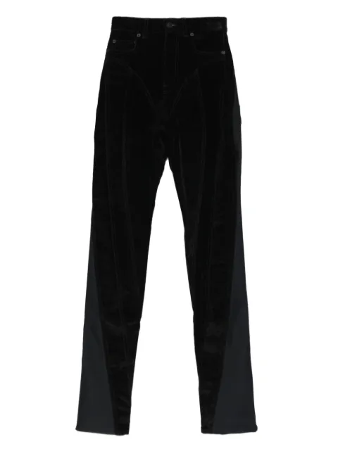 Mugler velvet panel trousers