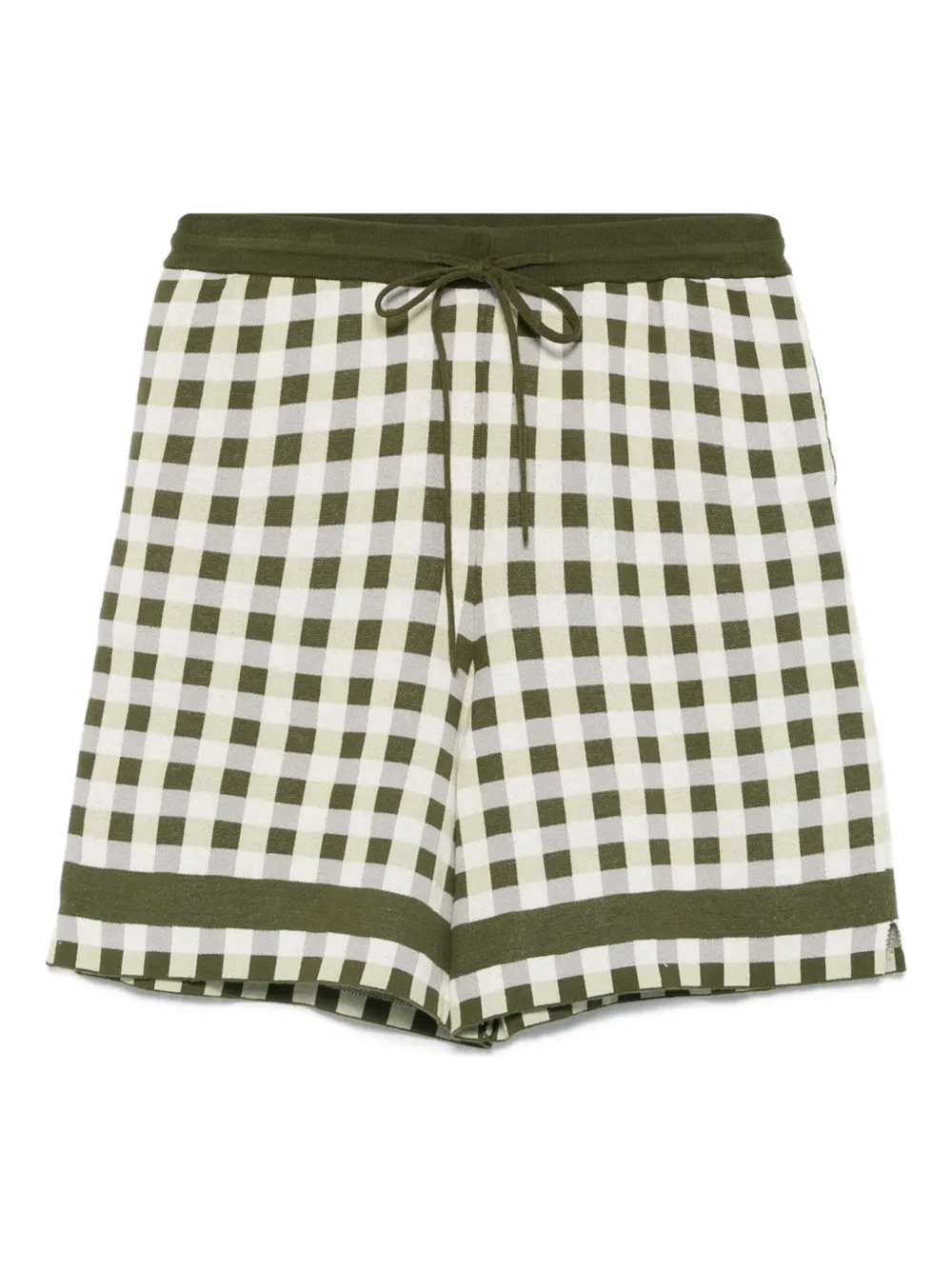 gingha-check drawstring shorts