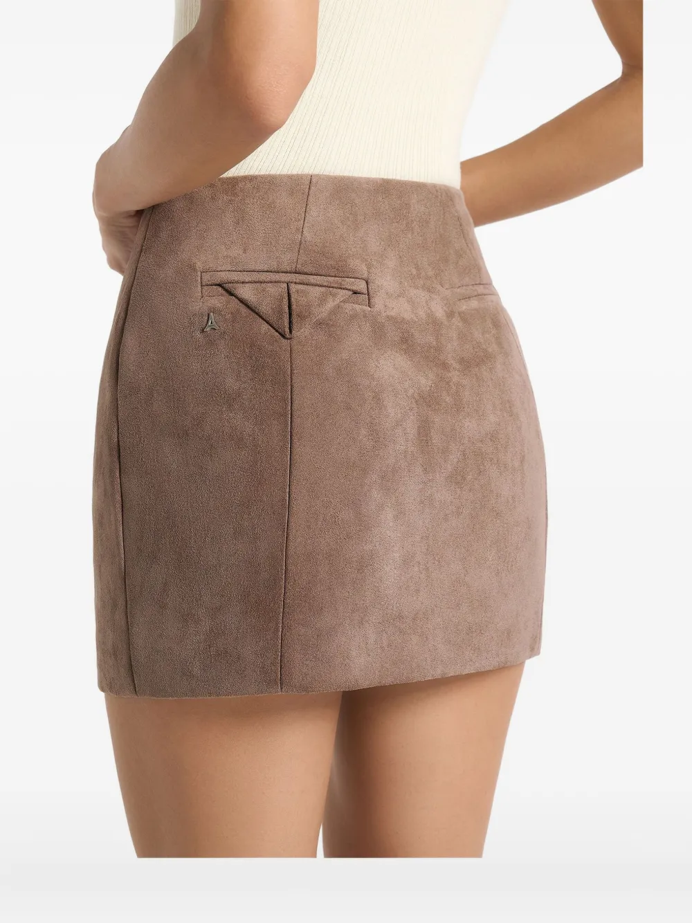 Manière De Voir Cleo Suede Mini Skirt In Brown