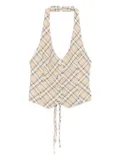 House of Sunny halter-neck plaid waistcoat - Neutrals