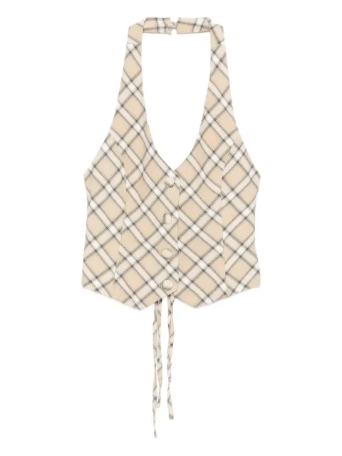 House of Sunny halter-neck plaid waistcoat