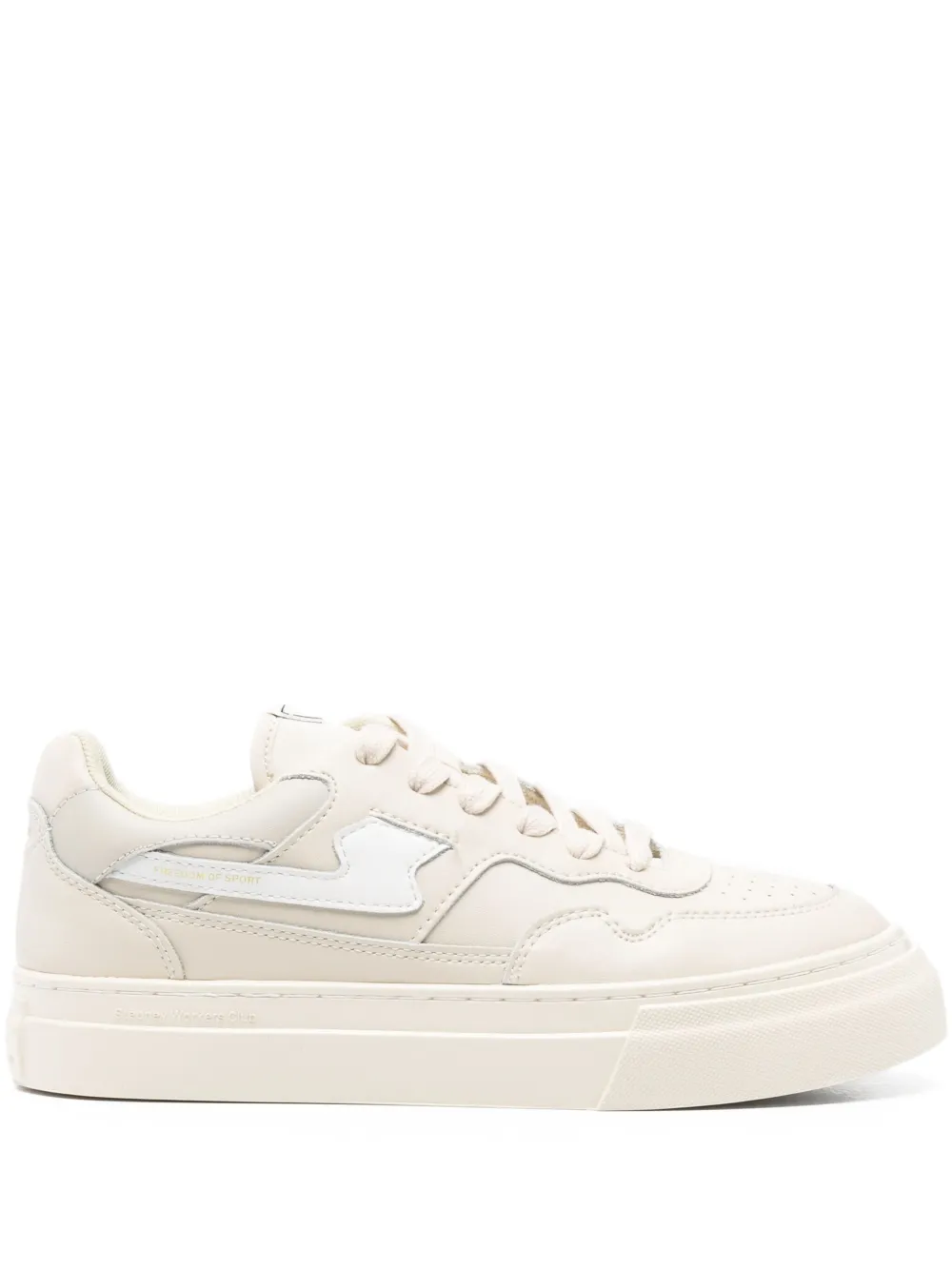 Stepney Workers Club leather panelled sneakers Neutrals